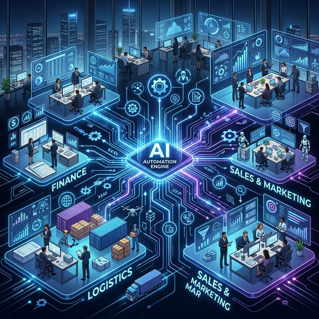 Flujo de trabajo de automatización interconectando toda la empresa